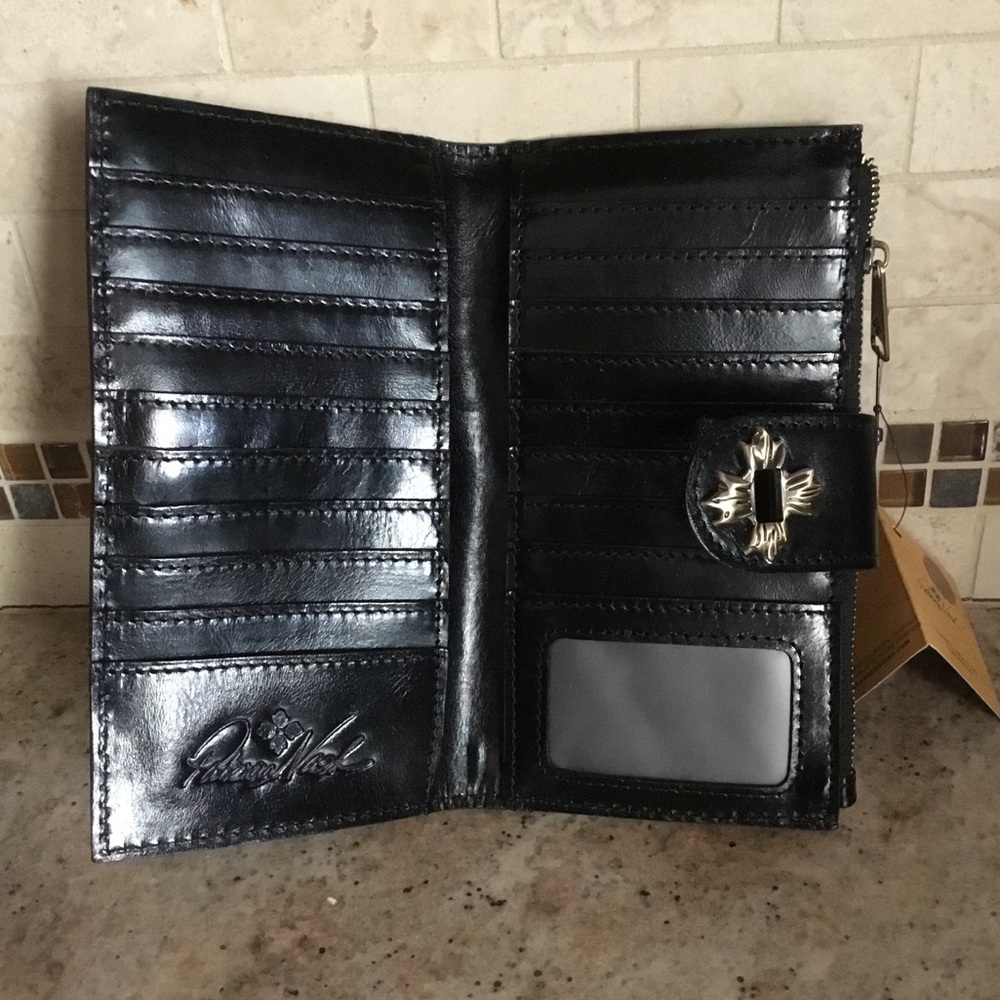 Patricia Nash Marene Tartan Plaid Twist Lock Leather Wallet RFID - Picture 10 of 13